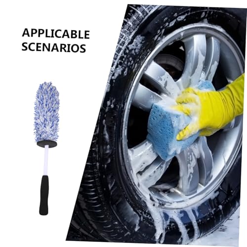 ノーブランド品 プレミアムマイクロファイバー車用洗車ブラシ 滑り止めハンドル付きホイールクリーナー 長柄設計で狭所や隙間も簡単清掃 使いやす