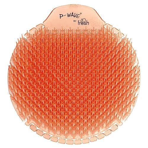 P-Wave Slant6 Urinal Mats Scented 10 Screens Pack Fits Most Urinals & Waterless Long Lasting 30 Days Urinal Deodoriser & Odour Neutraliser Anti-Splash Guard Slanted Bristle Mango