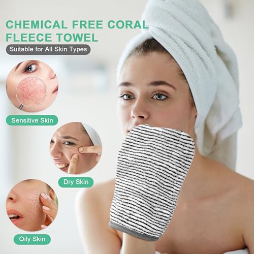 PHOGARY 8 Pack Face Cloth Body Wash Mitt, Soft & Super Absorbent Child Adult Facial Cloth Body Washcloth - Image 2