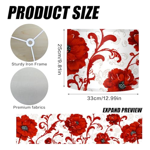 Image of Nuxovilar Lamp Shades Set of 2, 13 inch Top x 13 inch Bottom x 10 inch High (Spider)