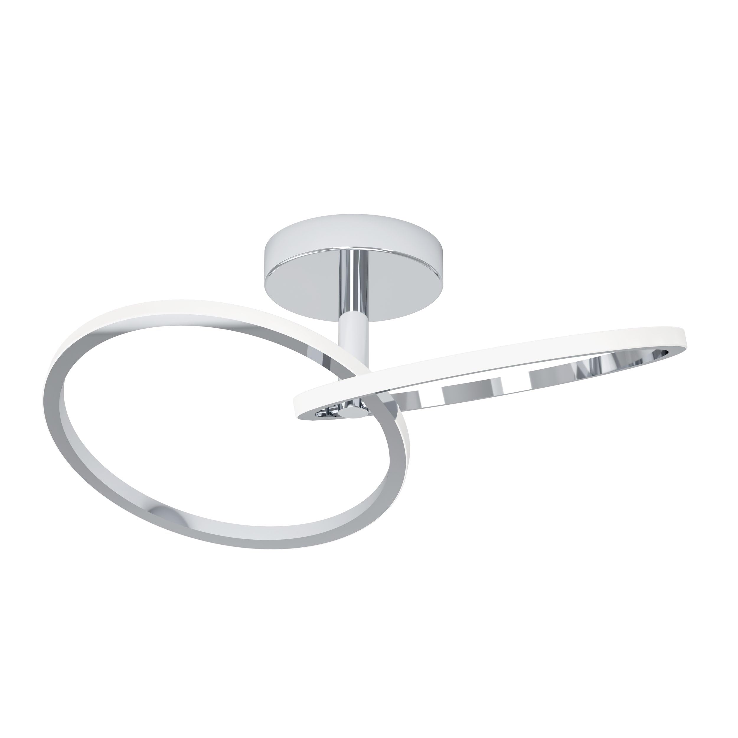 Eglo Unisex Silver Congiunti Chrome Dual Led Cct Modern Ceiling Light In