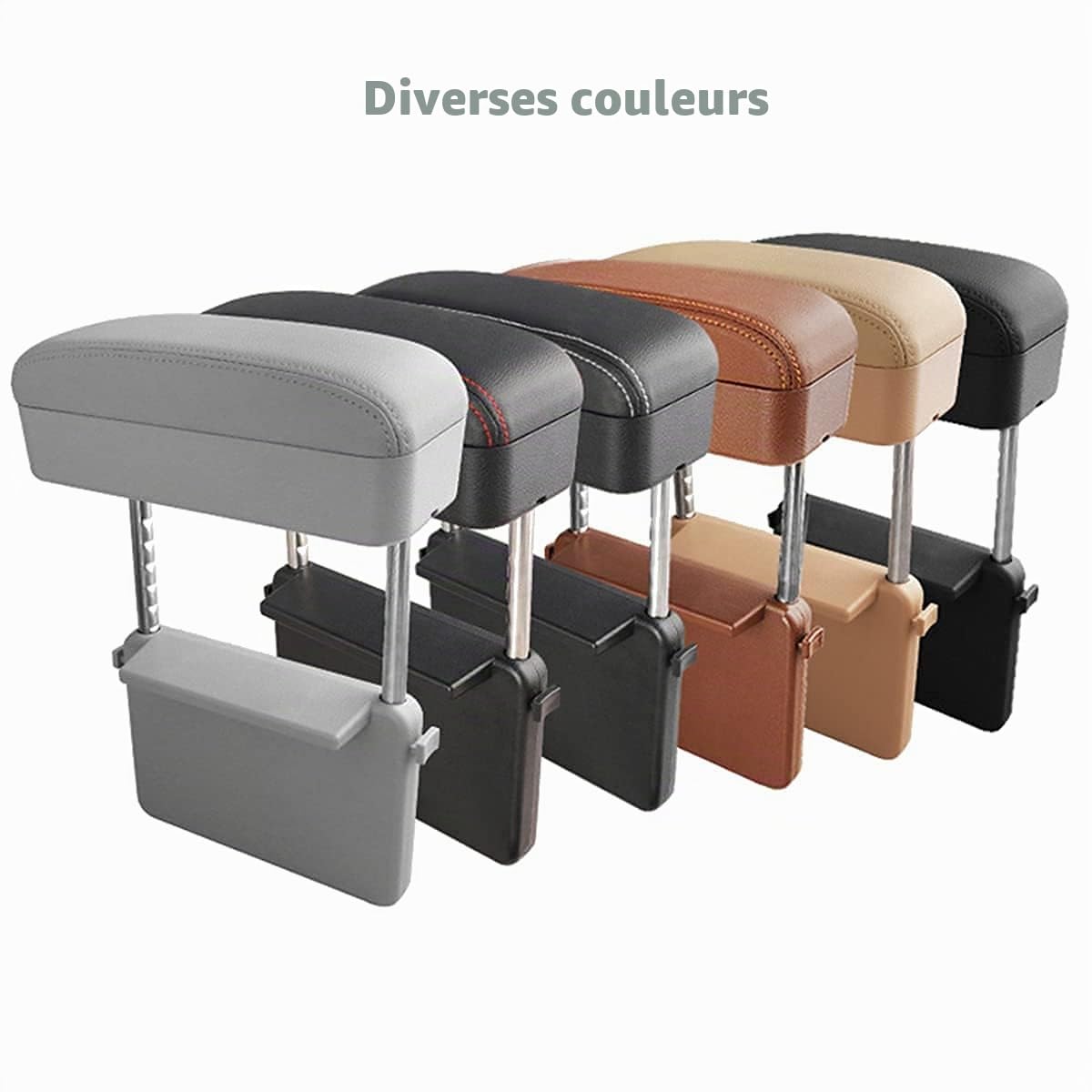 Accoudoir de Voiture pour Console Centrale - Hauteur réglable - Universel, Noir