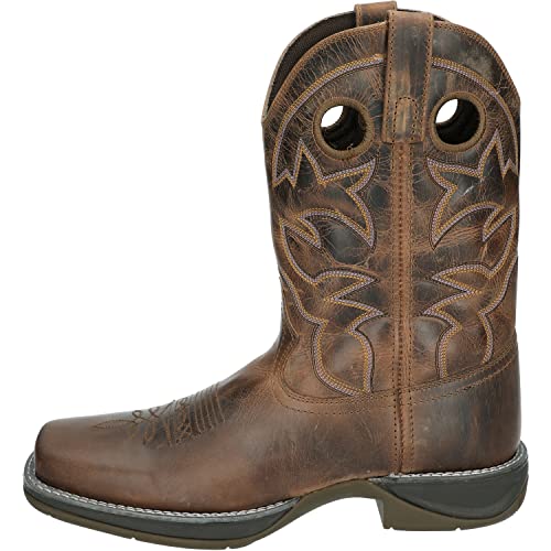 Smoky Mountain Boots Men's Benton Western Boot, Brown Waxed Distress, X-Wide, Size 8.5 US