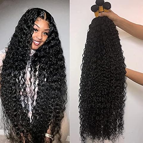 F_noble Hair Brazilian Body Wave Bundles 8A Grade 100% Unprocessed Virgin Long Body Wave Human Hair Remy Weave Extensions Natural Color (28 28 28, natural color-kinky curly bundles) Cover