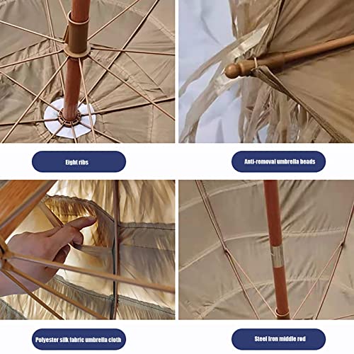 Parasol de patio para restaurantes al aire libre con cubierta de paja 6