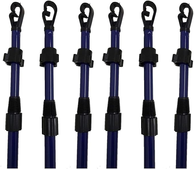 Heavy Duty Metal Telescopic Extendable Home Garden Washing Line Clothes Laundry Support Pole Props Outdoor Indoor Airer Rope String Extenedable from 1.3 to 2.6M (6)