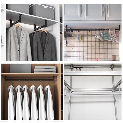 Rack de vêtements en métal extensible nizer solution stockage suspendu maison 120cm - 6