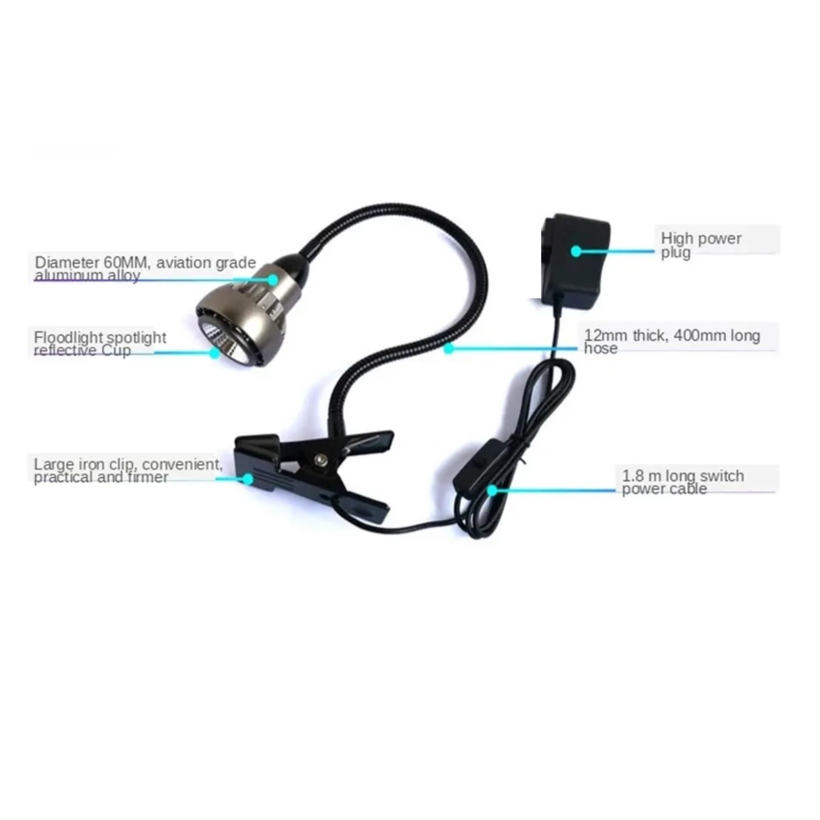 Światło UV, Clip-on 100W UV ultrafioletowa koloidalna lampa utwardzająca 365nm 395nm 405nm klej żywiczny klej bezcieniowy zielony olej naprawa płyty elektrycznej(395nm)