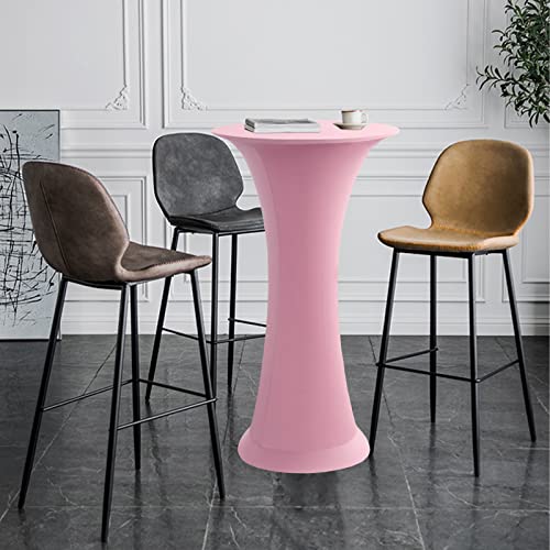 Image of Cocktail Table Covers - 2 Pack 24 inchx43 inch Fitted Highboy Table Cloth - Pink