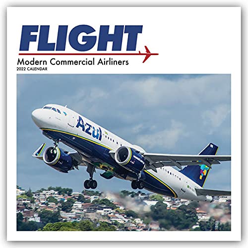 Flight, Modern Commercial Airliners Square Wall Calendar 2022
