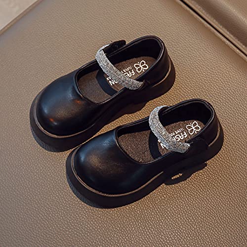 Toddler Dress Boots for Girls Casual Shoes Leather Shoes Thick Bottom Non Slip Hook Loop Comfortable Solid Color2