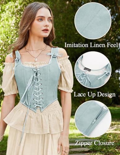 Image of Scarlet Darkness Women's Renaissance Corset Tops Lace Up Overbust Bustier