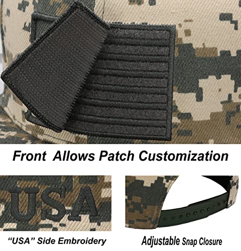 Image of Antourage American Flag Unisex Baseball Hat for Men and Women | USA Flag Mesh Snapback Flat Visor Cap + 2 Patriotic Patches