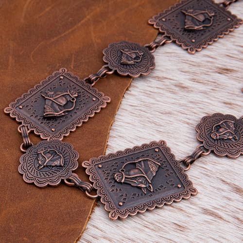 Vintage Western Concho Chain Belts for Women Cowgirl Jewelry4