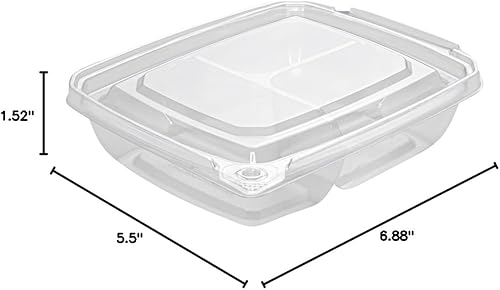 Miniatura 6 de Restaurantware Tamper Tek - Recipientes rectangulares para llevar de 11 onzas, 100 recipientes duraderos para llevar, a prueba de manipulaciones,