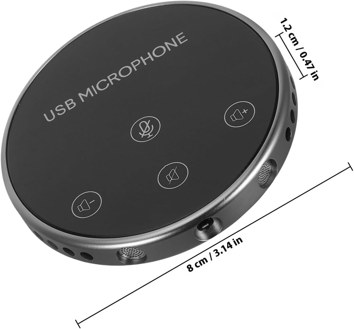 USB Conference Microphone Omnidirectional Mic for Laptop Lightweight Portable Computer Accessory for Meetings Live Streaming Gaming Voice Chat
