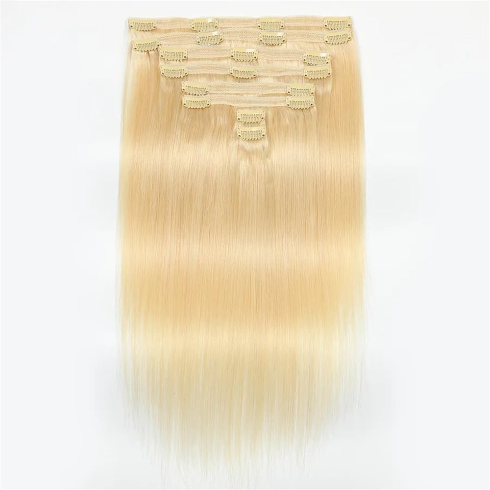 Przedłużanie włosów 613 Blond proste doczepiane włosy, 100% ludzkie, gęste dla kobiet(22inches)