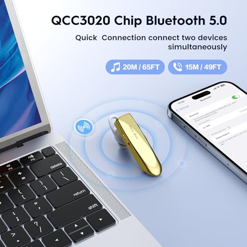 Oreillette Bluetooth V5.0 kit main libre invisible pour iPhone Samsung