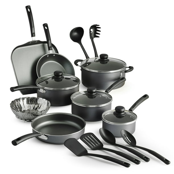 Comparison: Best Tramontina Primaware 18 Piece Non Stick Cookware Set 8 SCREEL Primaware 18 Piece Non-stick Cookware Set, Steel Gray