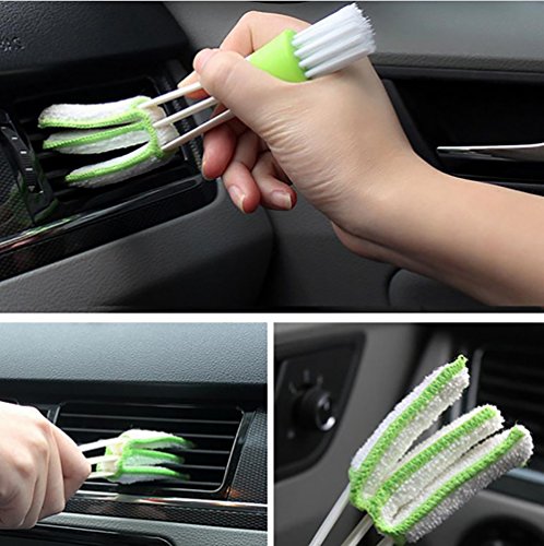 COCODE 11Pcs Auto Detailing Brush Set for Cleaning Wheels, Interior, Exterior, Leather, Including 6pcs Natural Boar Hair Detail Brush, 2pcs Automotive Air Conditioner Cleaner Brush and 3pcs Wire Brush