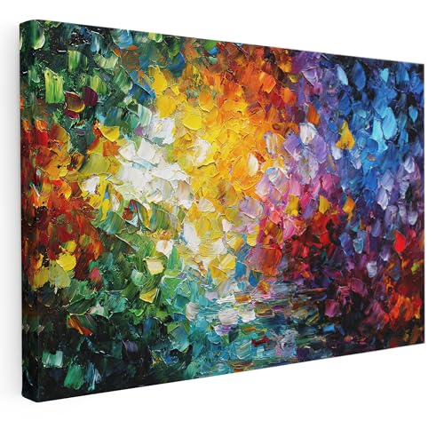 Image of Pastello The Colour of Memory Abstract Paint Canvas Wall Art – Wall Art Print for Living Room, Bedroom, Office, Framed Artwork – Modern Emotional Décor (41cm x 31cm / 16x12inch)