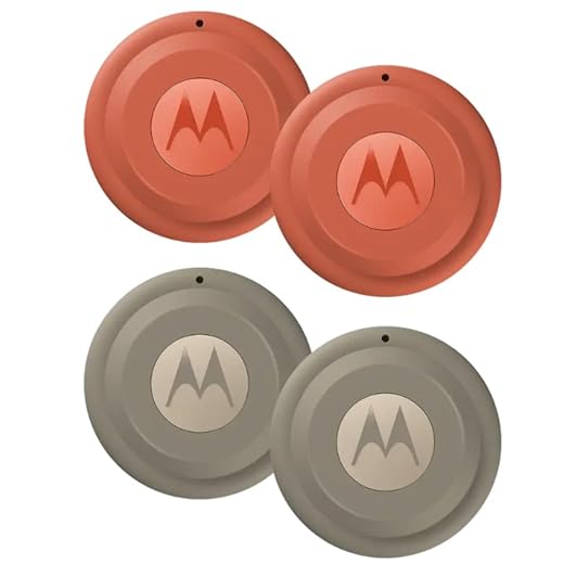 Motorola Moto Tag 2 (Works with Android Find My Device and Find Hub) Bluetooth 6.0 and UWB (4 Pack (2 Green 2 Orange))