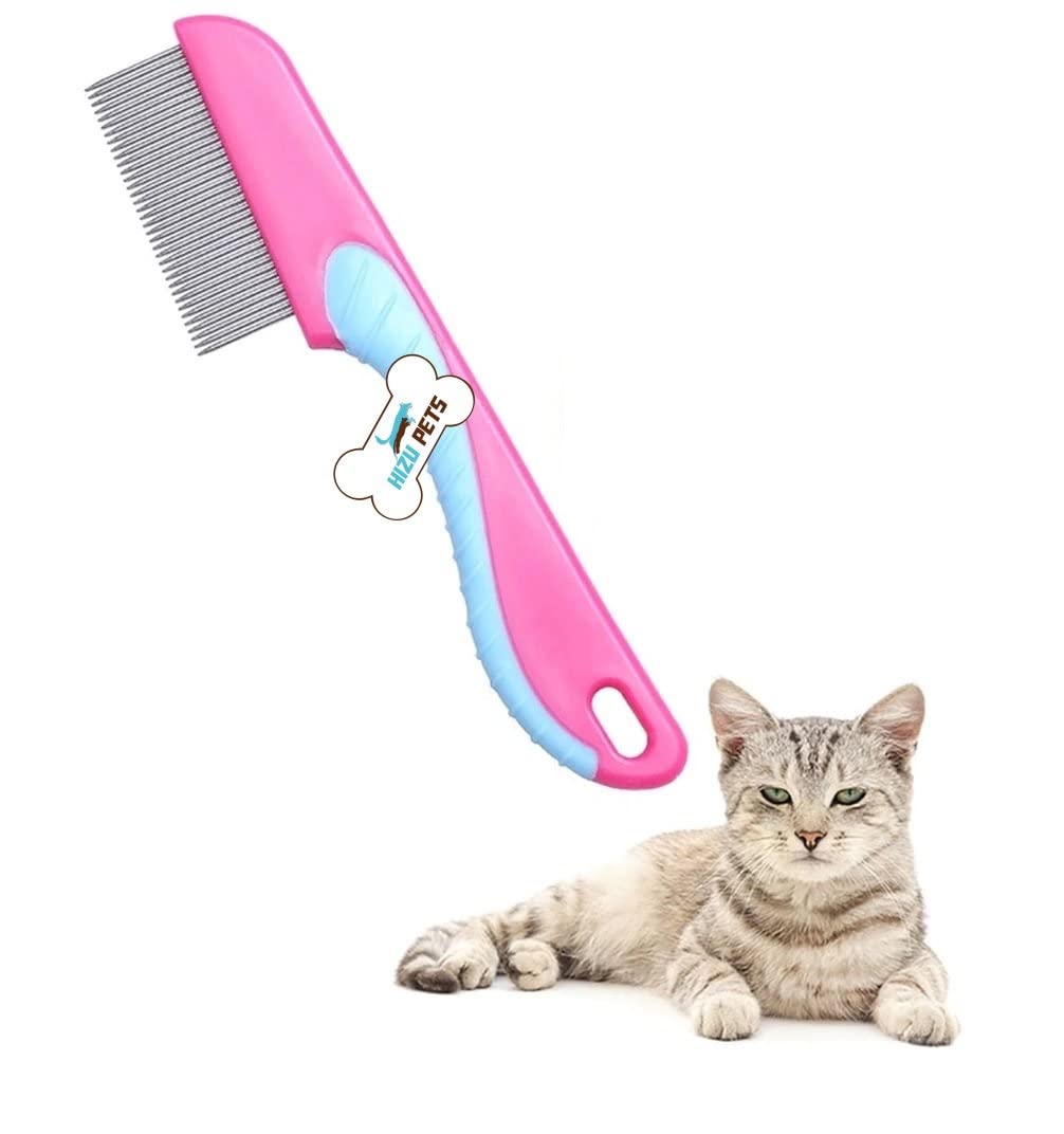 HIZU PETS Flea Comb Flea Removal Grooming Comb for Cats, Dogs