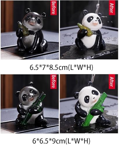 Juego de té chino con panda de arcilla morada para regalo original 2