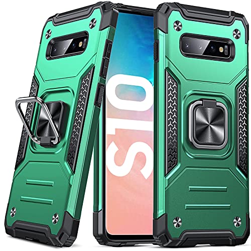 Coque antichoc Galaxy S10 idéale pour les chantiers et le sport outdoor avec anneau vert