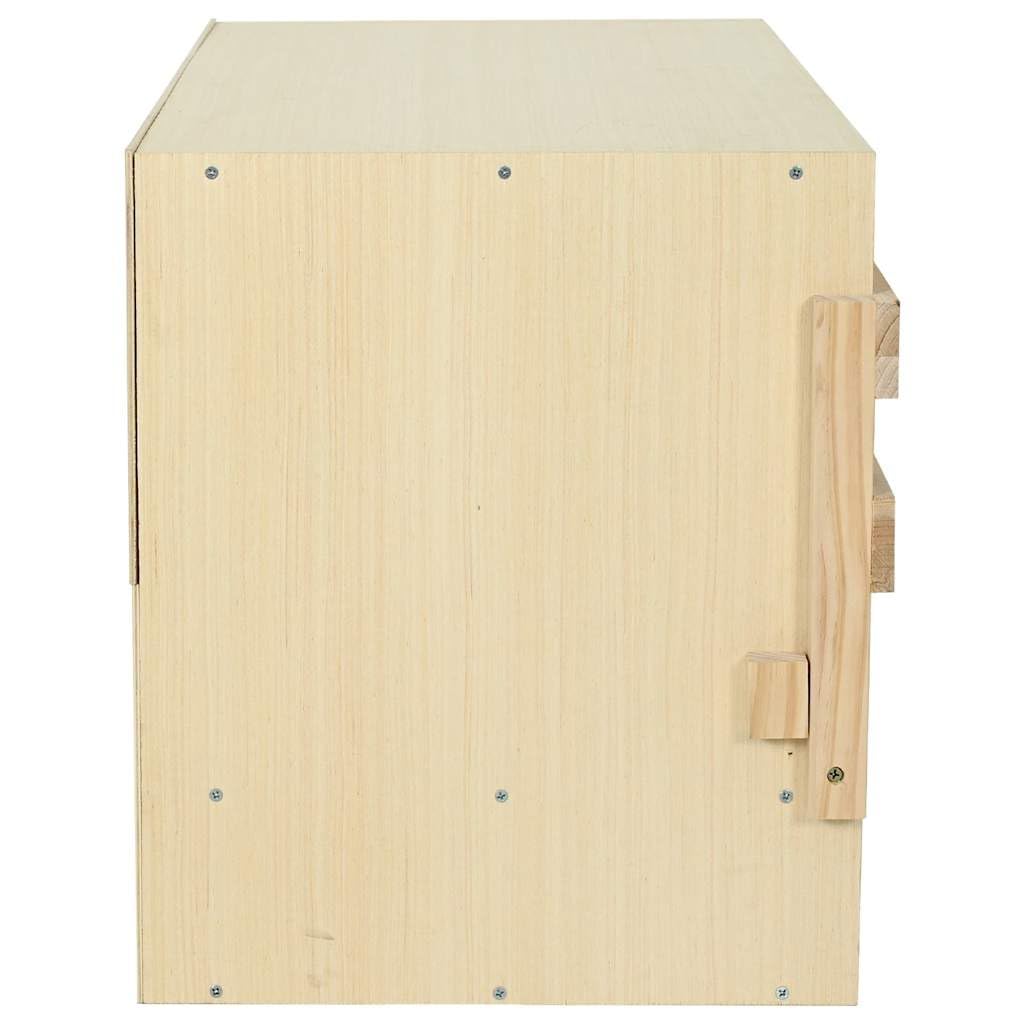 Nido de pollo con 3 compartimentos de madera maciza de pino 96 x 40 x 45 cm para grandes especies de aves de corral con base extraíble y percha plegable para facilitar la limpieza y el uso