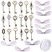 SUNNYCLUE 61Pcs 3 Couleurs Clés Volantes Charmes Clés Vintage avec Ailes de Libellule Charme Clés Ailes Décor 11 Yards Chaîne de Cristal Élastique pour Bricolage Art Artisanat Fabrication
