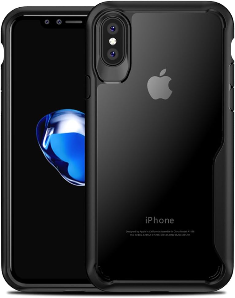 ONIPU iPhone X Case - Soft Shock-Absorbing Bumper with Clear Back, Screen Protector Friendly, Wireless Charger Compatible for Apple iPhone X 5.8''