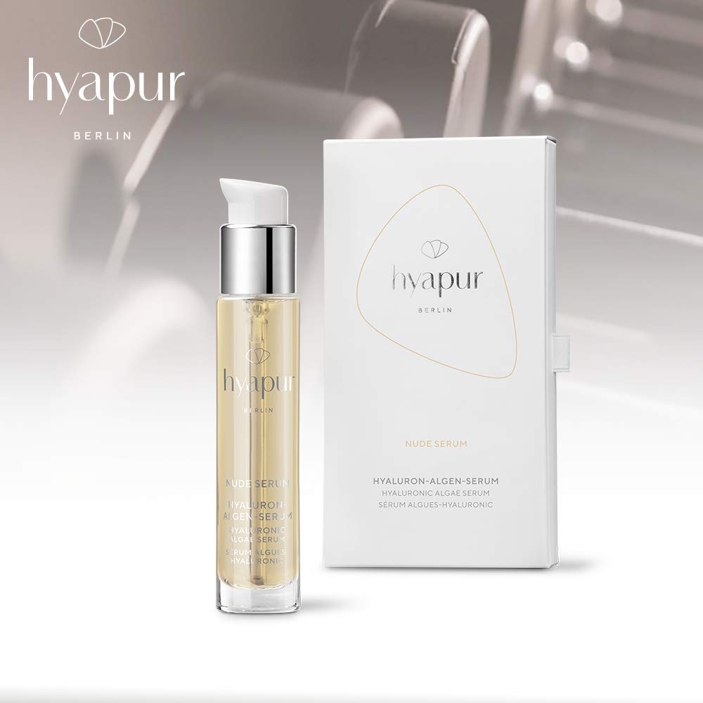 hyapur ® - NUDE Serum 15ml für glatte, gestärkte Haut und Anti-Aging mit Hyaluronsäure und Algenextrakten für Gesicht, Hals und Dekolleté - aus der Hyaluron Algen Serie