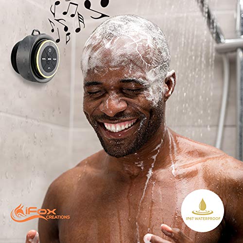 iFox iF012 Bluetooth Shower Speaker - Certified Waterproof - Wireless It Pairs Easily to All Your Bluetooth Devices - Phones, Tablets, Computer, Radio