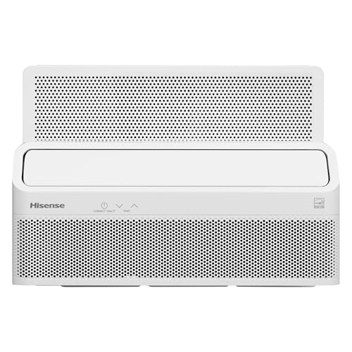 Image of Hisense 8,000 BTU Smart Inverter Window Air Conditioner with Easy Install Bracket, Covers Up to 350 Sq Ft, Ultra-Slim Profile, 3 Fan Speeds, 700W, Smart controls, 4‑Way Air Direction - HLAW0825TW