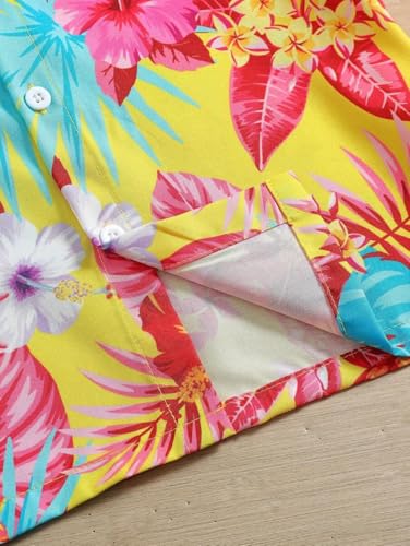 Image of URBAN OX Boys' Short Sleeve Casual Vacation Shirt | Fancy Summer Shirts for Boys | Regular Fit Summer Vacation Beach Shirt for Kids | Age 3-14 Years