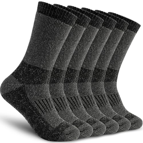Image of Time May Tell Mens Merino Wool Hiking Cushion Socks Thermal Warm Crew Winter Boot Socks Pack (2 /4 Pair,6-13 Size)