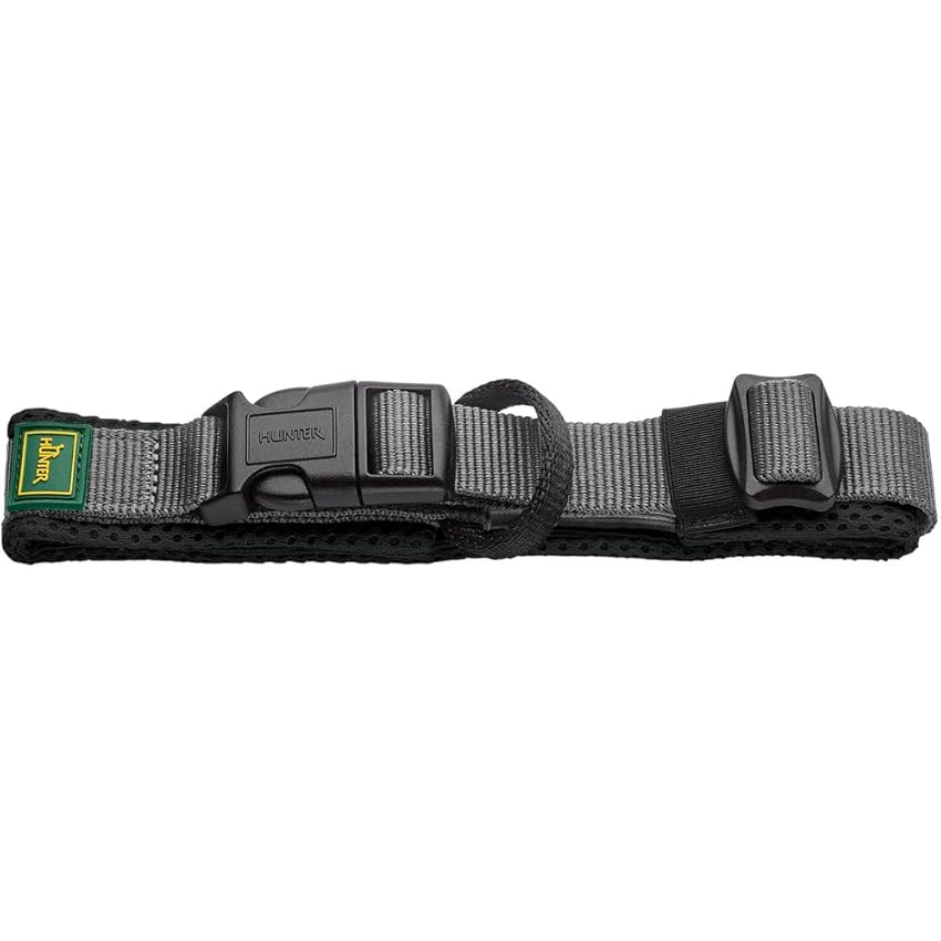 HUNTER Collare Maldon, colore: nero, rete traspirante, nylon resistente, silenzioso e anallergico, con alleggerimento della trazione, etichetta indirizzo integrata, particolarmente leggera, taglia: M