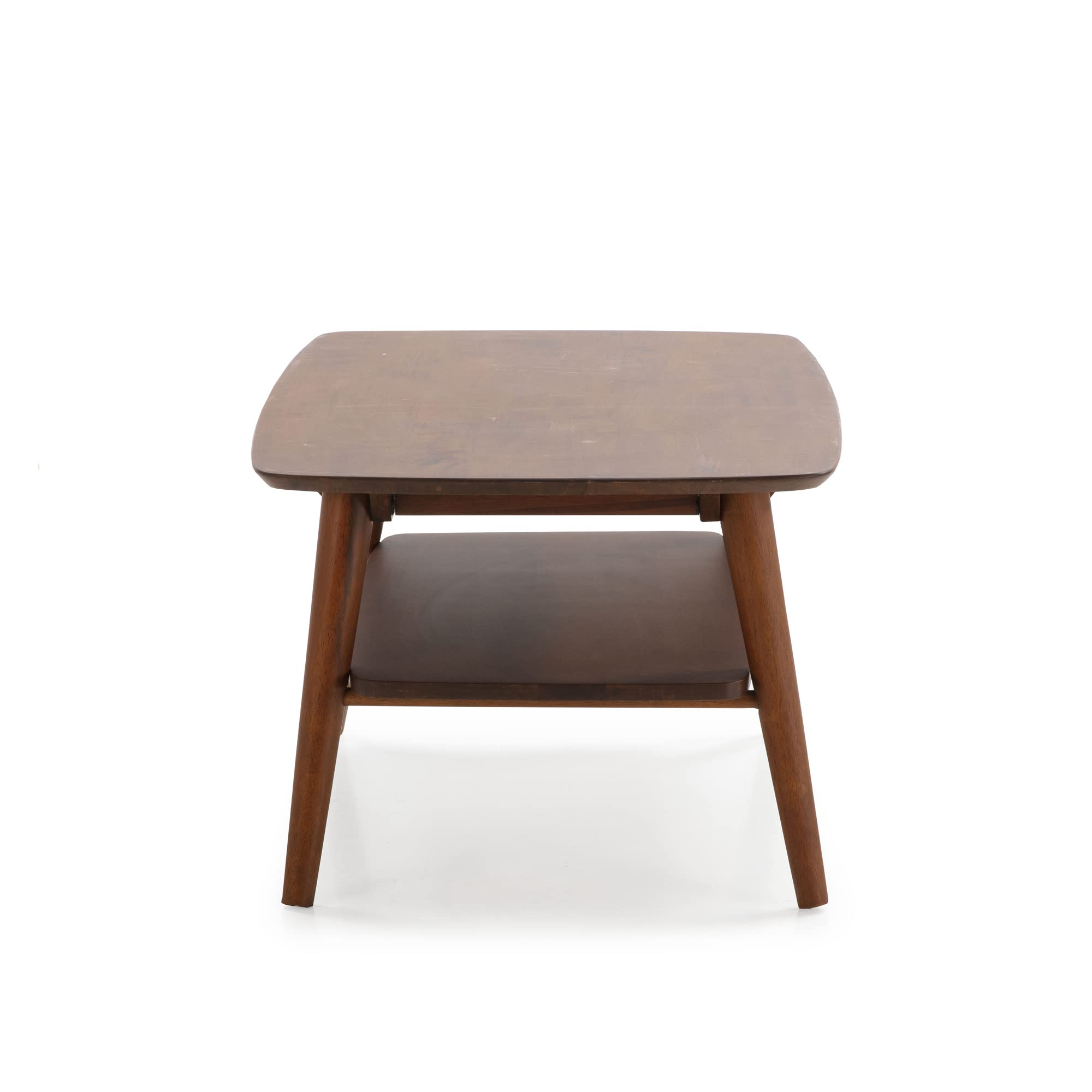 HOMN LIVING Mesa de Centro Palma 1 Hueco Color Nogal, Madera Maciza, 100 cm (Ancho) 60 cm (Profundo) 45 cm (Altura)