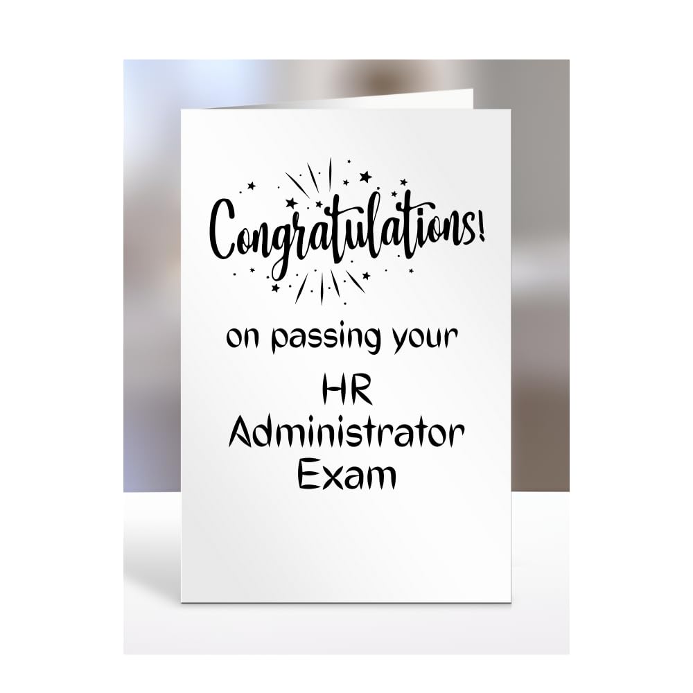 Congratulations on passing your HR Administrator exam card, gifts for men, women, friend, colleague, boss, manager, presents for christmas, A5-244b_97