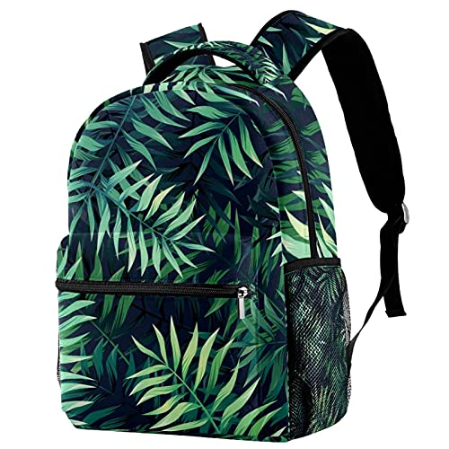 Sac à dos de jour jungle à motif feuilles pour l'université et le camping