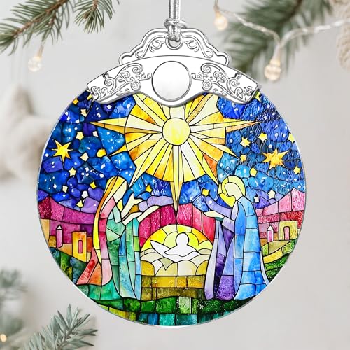 Christmas Ornament, Christmas Tree Decor, Christian Ornament, Nativity Scene, Religious Home Decor, Christian Gifts, Religious Gifts, Gift Exchange, Gift Idea - Pattern B