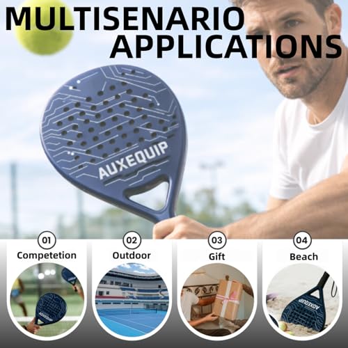Raqueta de pádel con superficie de fibra de carbono miniatura 3