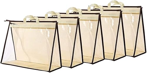 fazhongfa Organizador de almacenamiento de 5 piezas para colgar bolsos, no tejido, transparente, a prueba de polvo, para el hogar, cartera, bolsa de