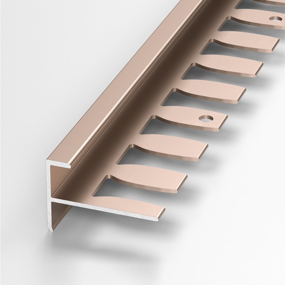 Perfil flexible de metal para escalera, moldura F-Sd para parquet laminado, 90 cm de largo, juego de 3 unidades, fácil instalación, perfecto para renovación del hogar