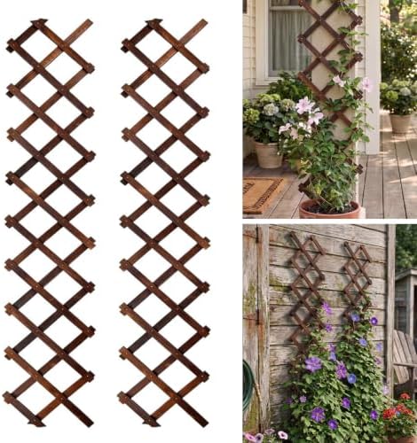 2Pcs Expandable Garden Trellis, 13"x68" Trellis for Climbing Plan...