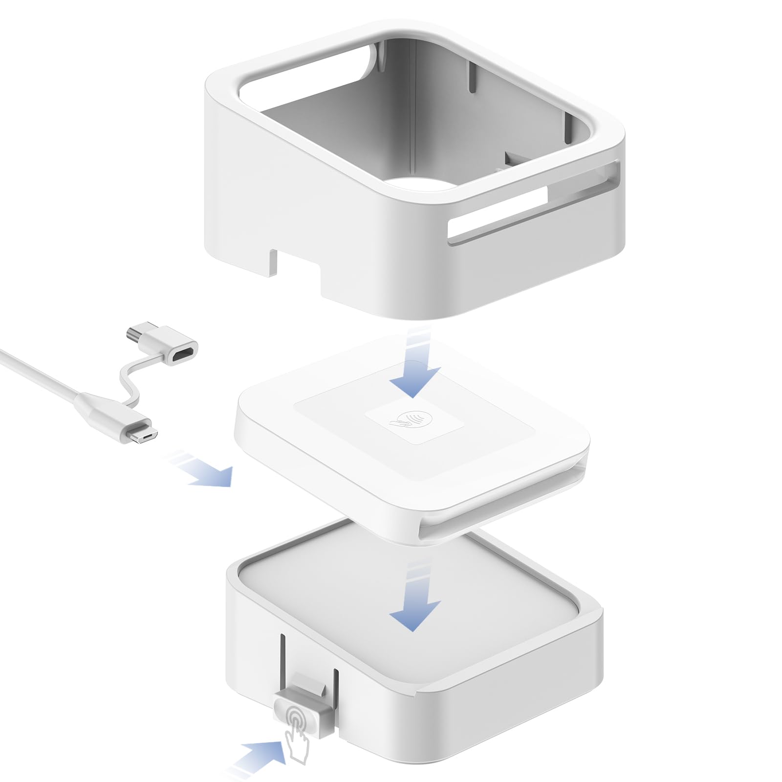 Base de Lector de Tarjetas para Square sin Contacto y Chip Gen 1/2 (Blanco)