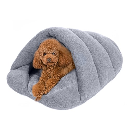JIAHG Warm Haustier Schlafsack Haustierhöhle Hundehöhle Katzenhöhle Weich Haustierbett Hundebett Katzenbett Kuschelhöhle für Welpen Kleine Hunde Katzen