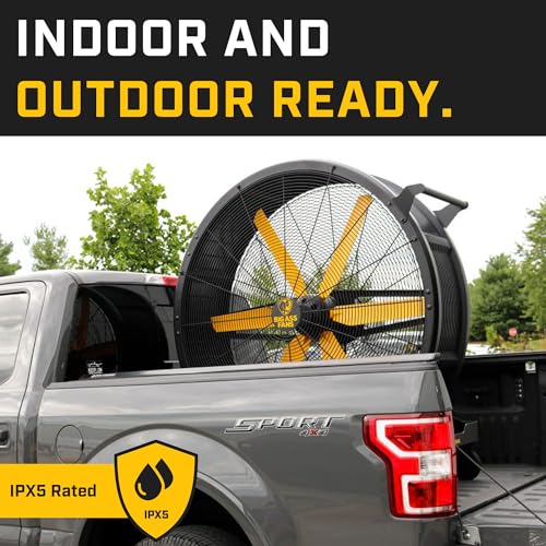 Image of Big Ass Fans - Sidekick Directional Barrel Fan - 4 Ft Diameter - 6 Blade Design with Variable Speed Control - Indoor & Covered Outdoor Ready - Quiet Performance - Midnight Black