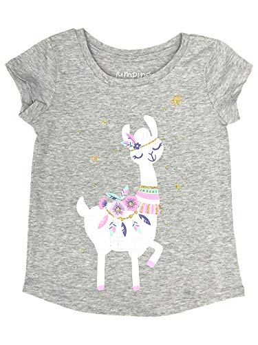 Jumping Beans Toddler Girls Gray Glitter Llama Alpaca T-Shirt Tee Shirt 3T
